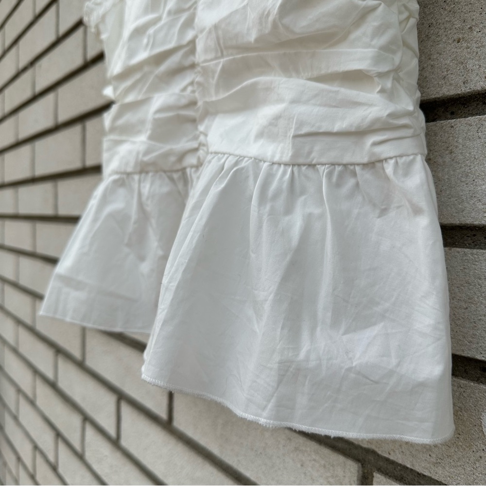 NWT Anthropologie Sunday in Brooklyn Ruffled Peplum White Tank - Picture 7 of 14